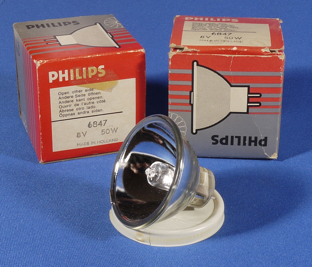 PRL) PROJECTOR LAMP PHILIPS HALOGEN 6847 8V 50W BULB DIA PROJECTOR