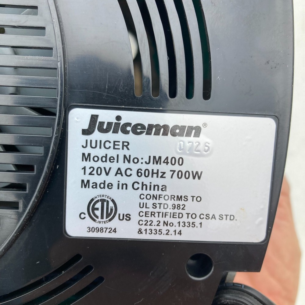 Juiceman Juicer JM400 Replacement Part Only MOTOR BASE UNIT Tested Works Silver