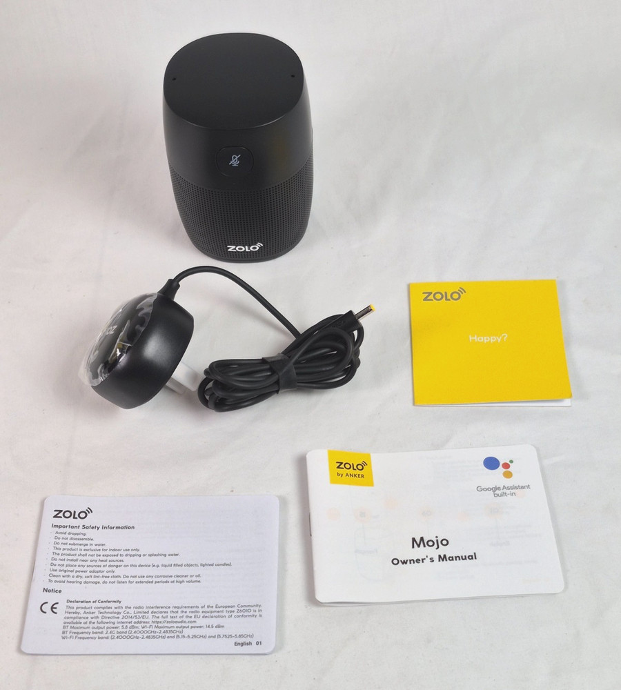 Zolo Mojo by Anker Google Assistant Chromecast Bluetooth Speaker - Black