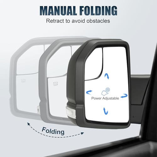 Passenger Side Tow Mirror Compatible with 2015-2020 Ford Right Passenger Side