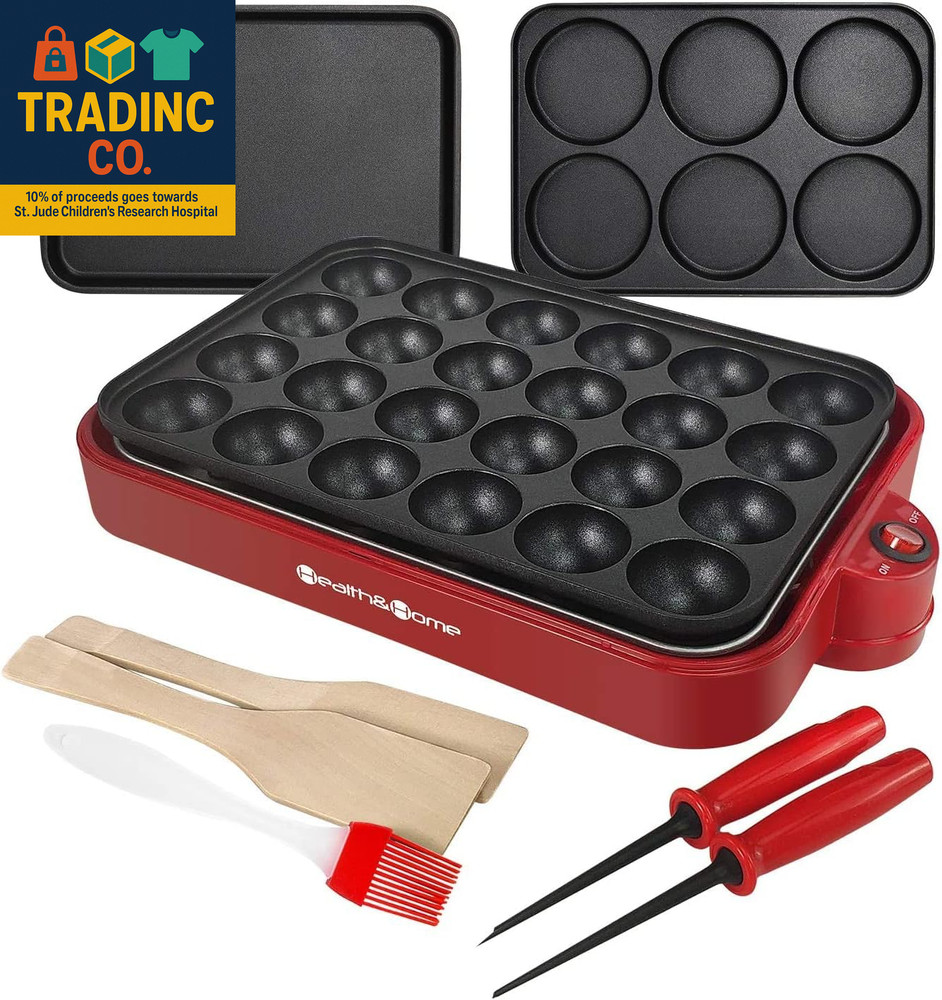 Multifunction Nonstick Baking Maker with 3 Interchangeable Baking Plates for Fri