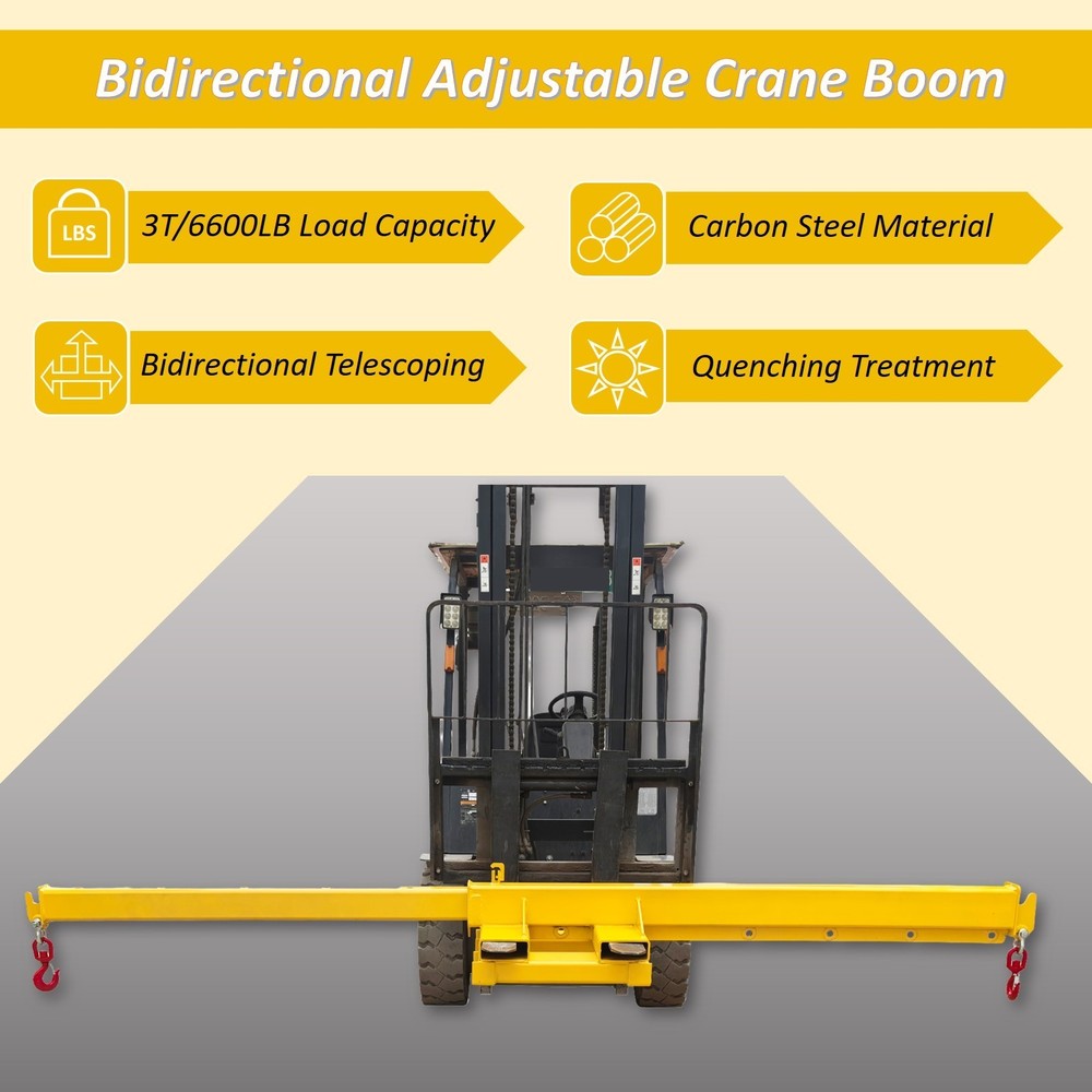 1 PC 6600 lbs Forklift Mobile Crane Forklift Crane Attachment Dual-use Lifting