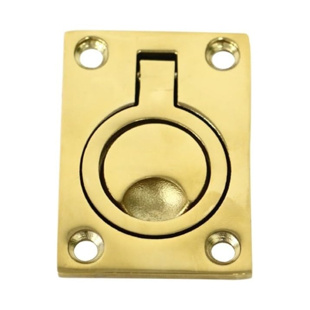 Alastin Brass Plating Boat Hatch Pull Handle 62mm*45mm Flush Ring Lift Handle
