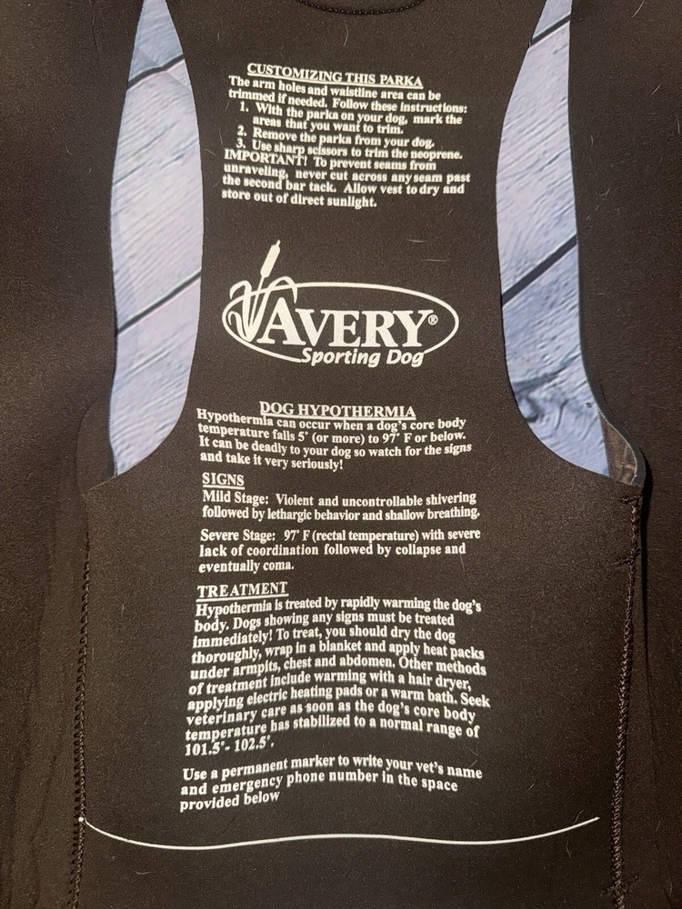 Avery Sporting Dog Hunting Vest Size Small