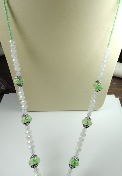 Lampwork Lanyard Crystal & Seed Beads Handcrafted Jewelry
