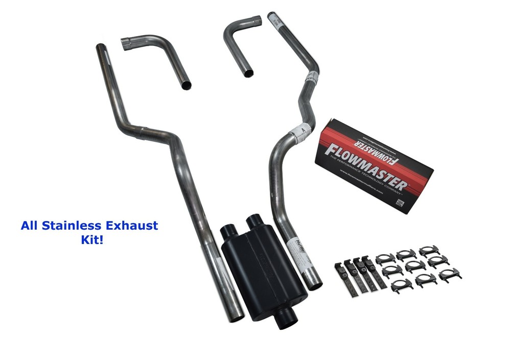 All-Stainless Dual Exhaust Kit Dodge Ram 1500 09-18 Flowmaster 40 Side Exit