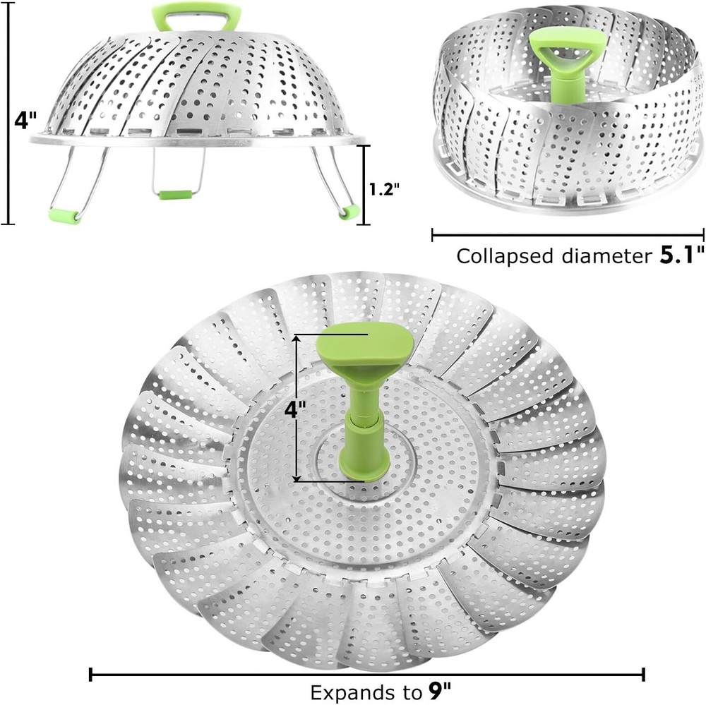 Multi-Functional Expandable Steamer Basket - Ideal for Veggies, Seafood & More