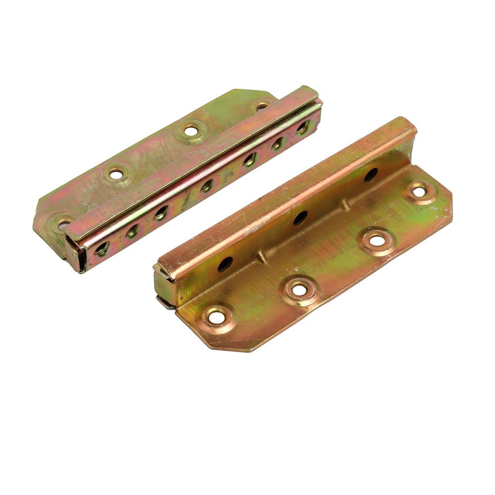 5-inch Length Bed Rail Bracket Hinge Fitting Connector Bronze Tone 4pcs