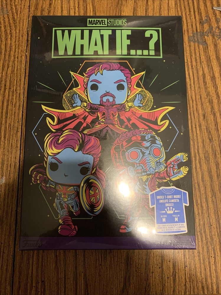 Funko Pop | Marvel Studios What If | Blacklight T-Shirt | Medium Size New