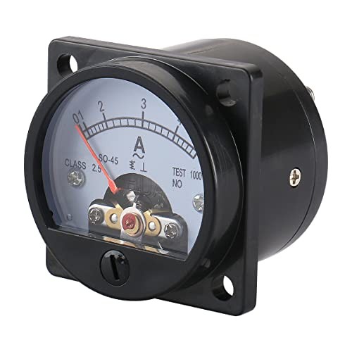 Round Ammeter SO-45 Analog Panel Meter Class 2.5 Accuracy AC 0-5A Black