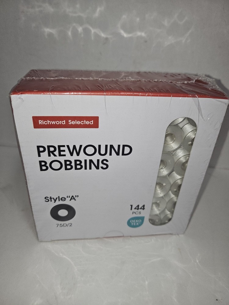 Prewound Bobbins, White Cardboard, 144Pcs Size L, Polyester Thread for Embroider