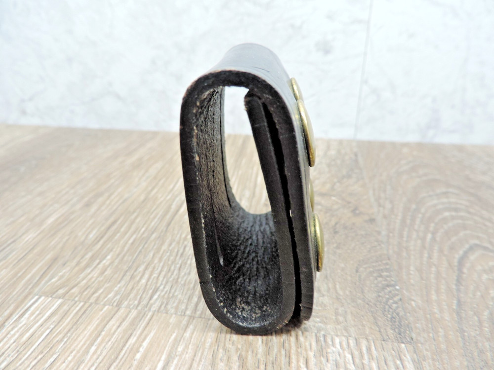 Double Brown Leather Duty Belt Retainer 2 1/4"