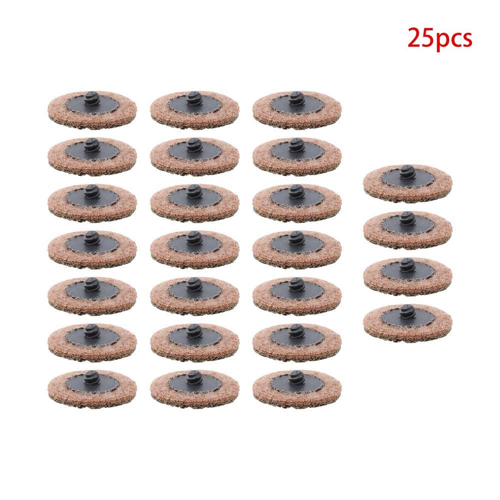 25 Pcs 2" Tan (Coarse) Prep Pad Discs Surface Conditioning Quick Change Discs