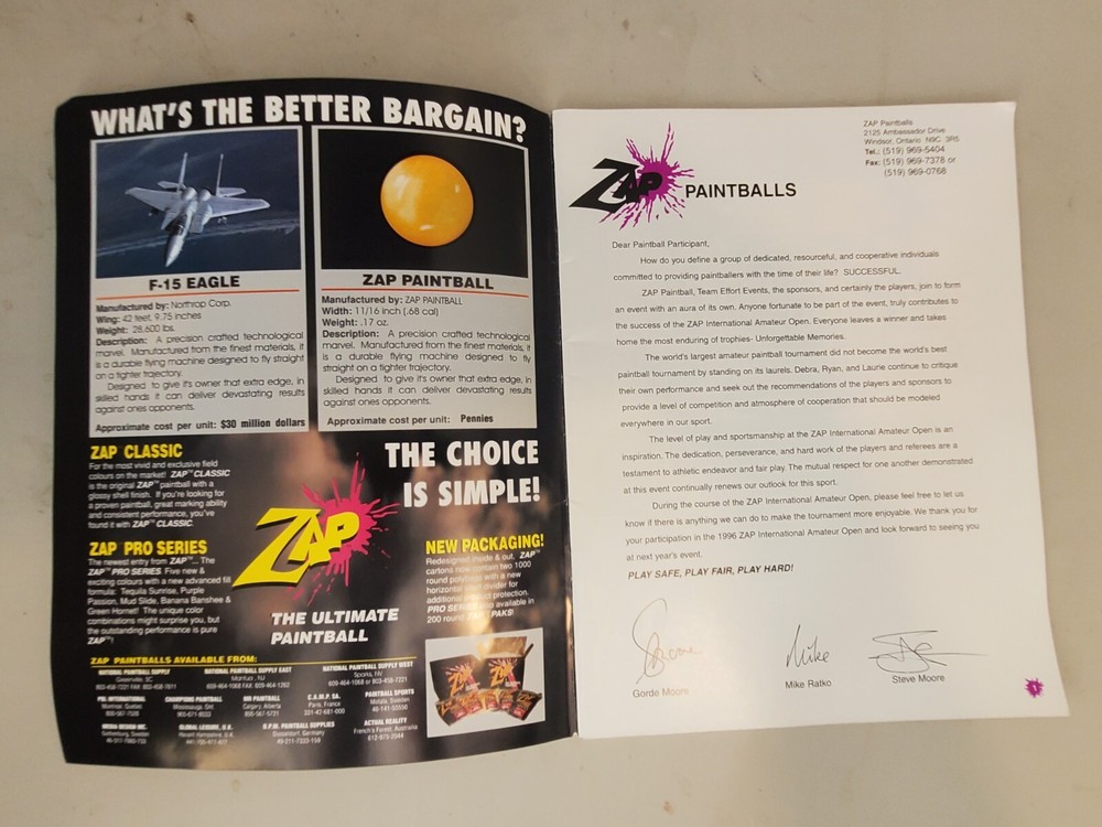 Zap IAO Amateur Open Program (magazine/program) RARE Full Color great condition