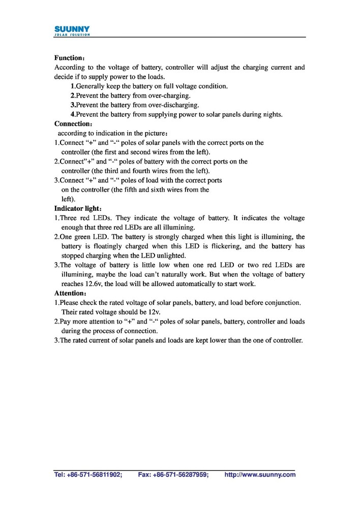 Solar Regulator - 10 Amp - 12 Volt - Solar Controller - Suunny CMP12