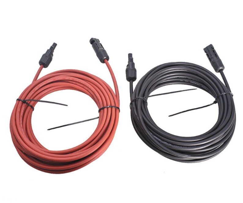 1 Pair Black & Red High Quality Solar Panel Extension  Wire & Connectors 10 AWG