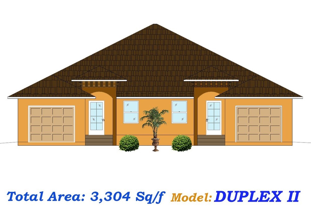 3,304 sq/ft Custom DUPLEX Plan Blueprint Project House COMPLETE SET in PDF