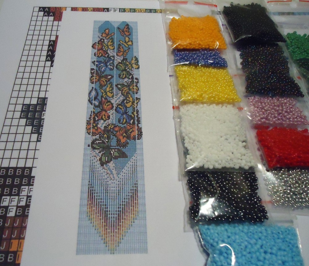 Kit for making a necklace gerdan. Beading Loom Pattern. #B9