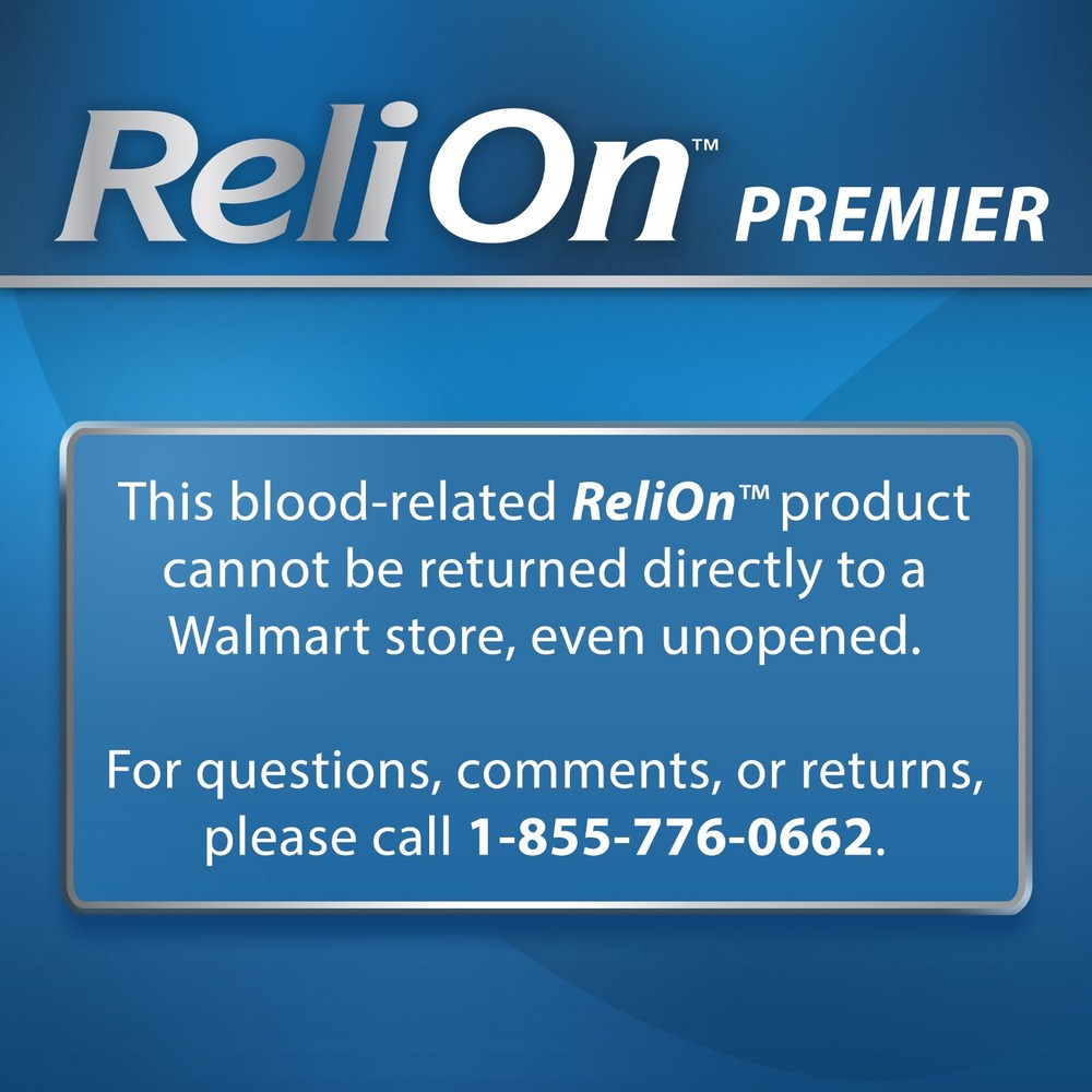 NEW ReliOn Premier Blood Glucose Test Strips, 100 Count