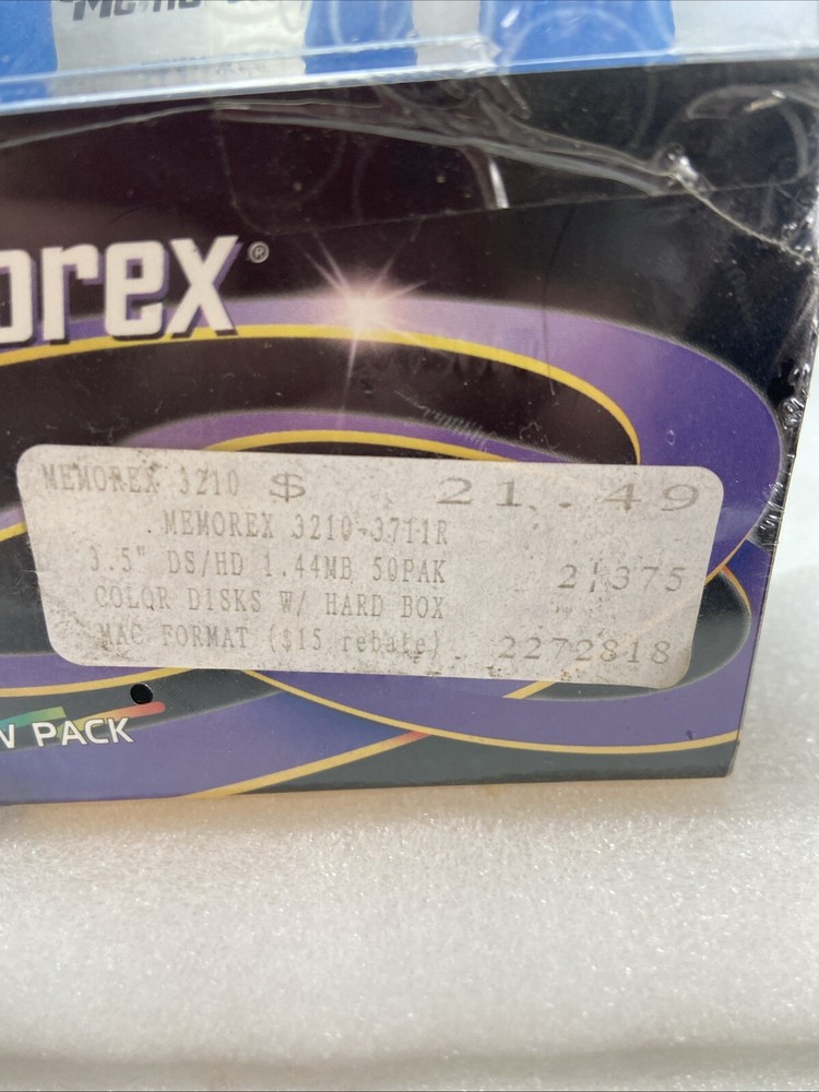 50 Memorex HD Mac Formatted 3.5" Computer Diskettes ~ Rainbow Pack ~ Sealed