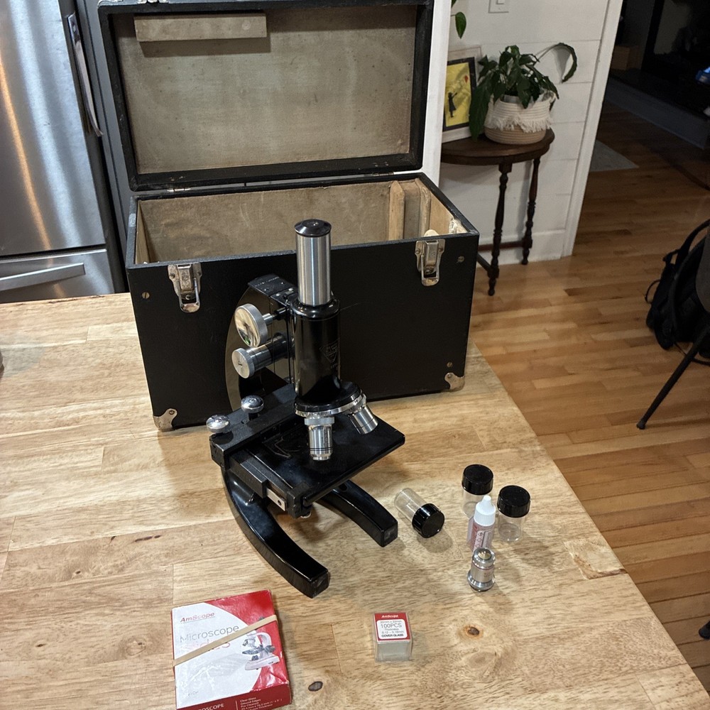 Vintage Bausch & Lomb Optical Microscope VL5376 In Box