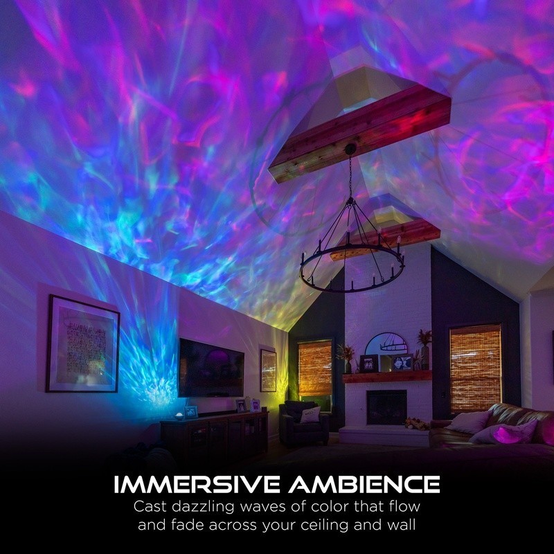 Galaxy Wave Projector Color Changing LED Night Light USB-C Atmosphere Relaxation