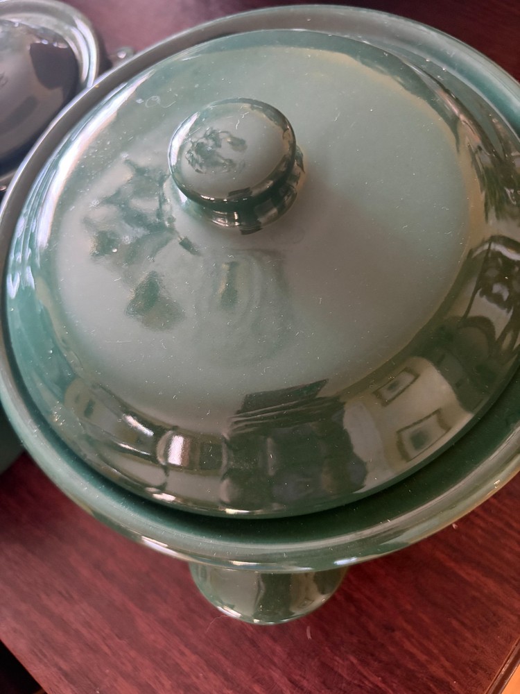 Ceramic vintage green bakeware set (5)