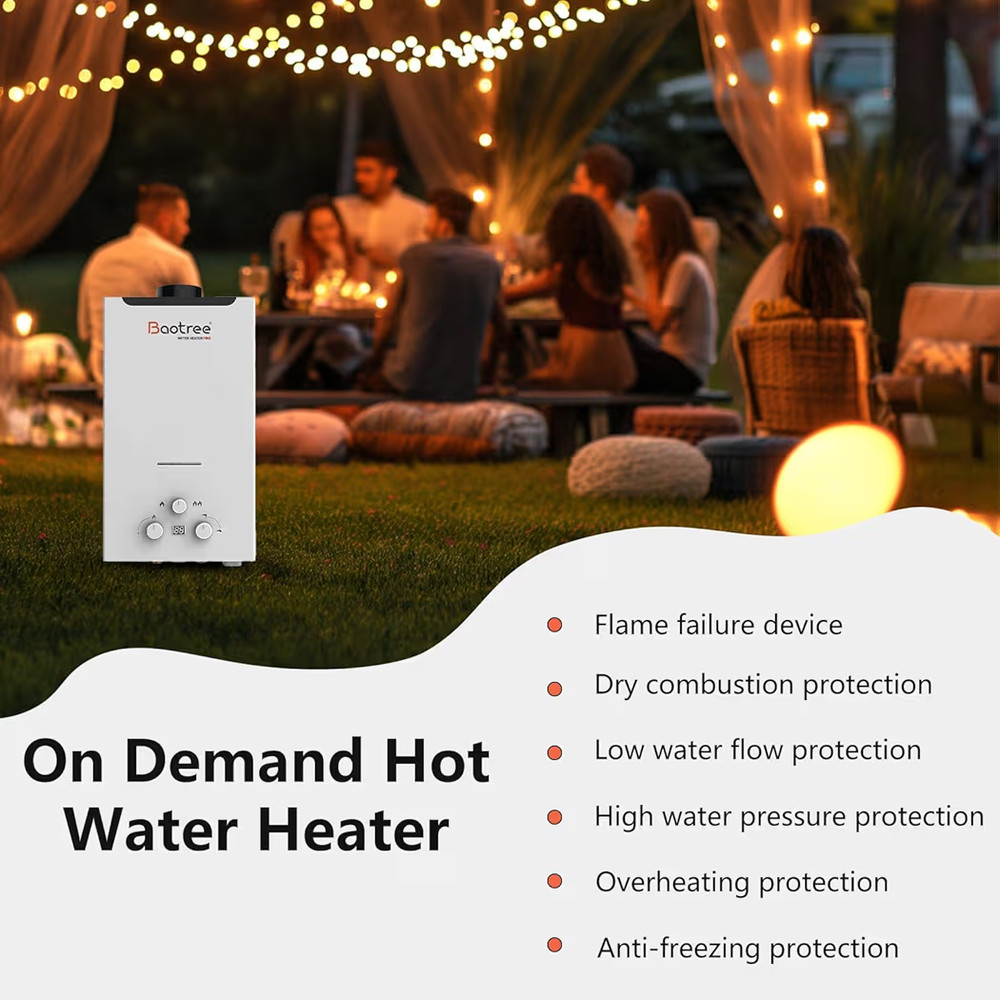 18L Tankless Water Heater Propane, RV Water Heater with Digital Display