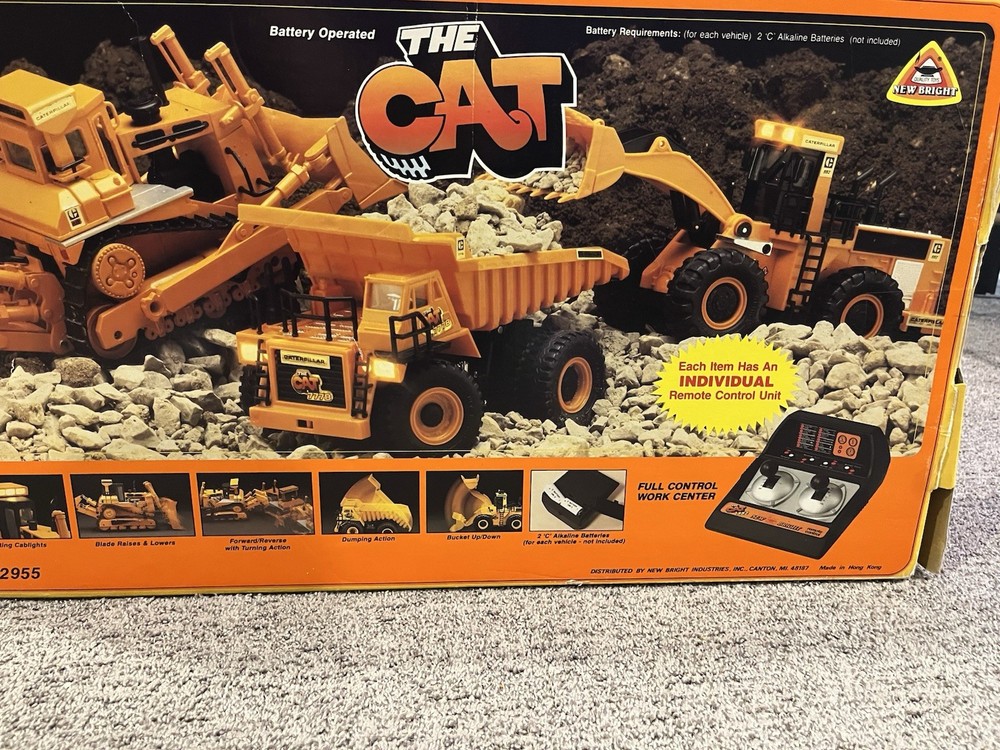 New Bright The Cat 3-pc Construction Set #2955 Power Dozer Dumper Loader Read!!