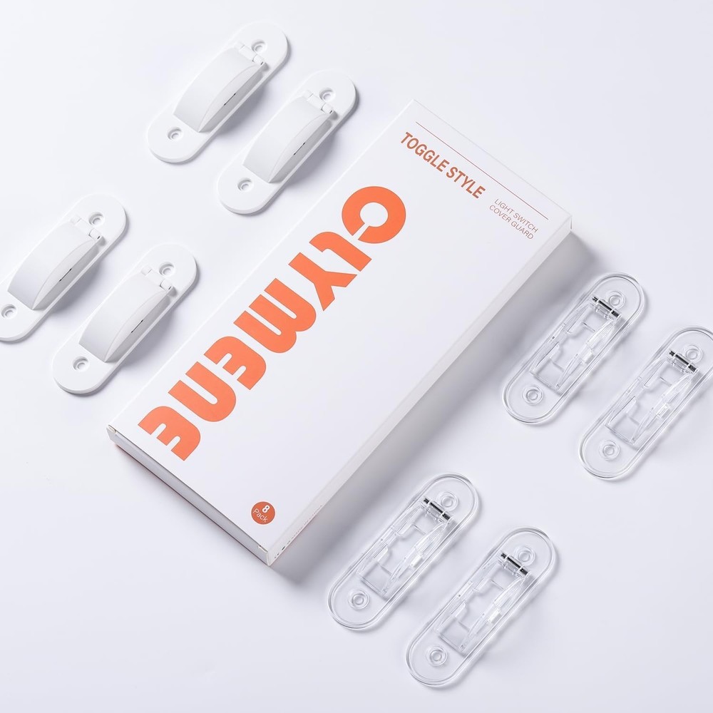 8-Pack Child Proof Light Switch Guards: Toggle Protection in White
