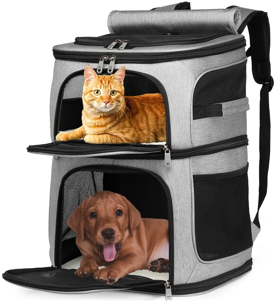 Double Cat Carrier, Cat Backpack Carrier for 2 Cats, Multi Dog Backpack, Two ...
