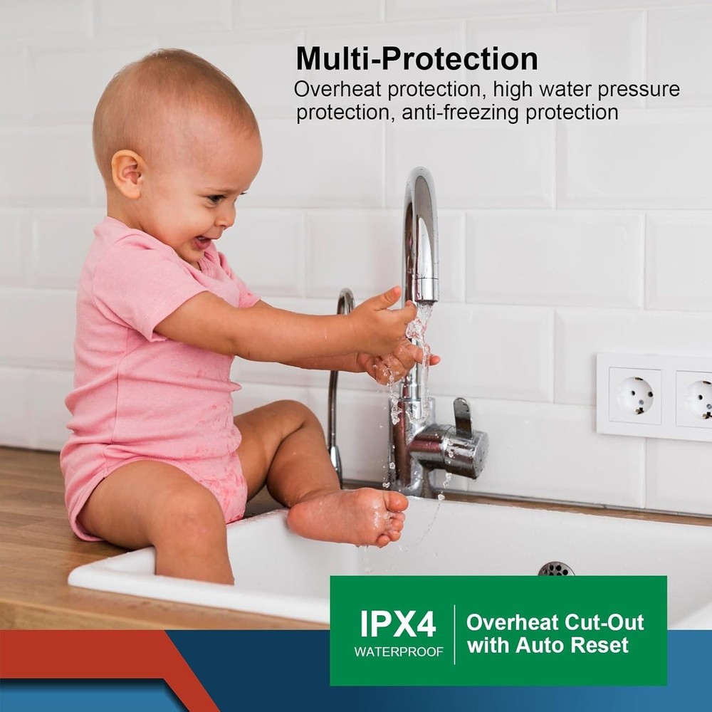 2.5 Gallon Under Sink Water Heater 120V Led Mini Tank Stainless Steel