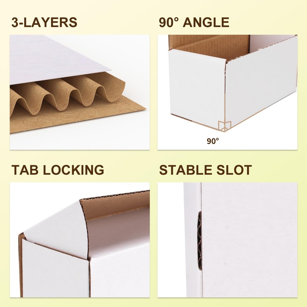 WIFTREY 100 Pack 4.6x2.2x2.2 Small Shipping - 100 Pack, White