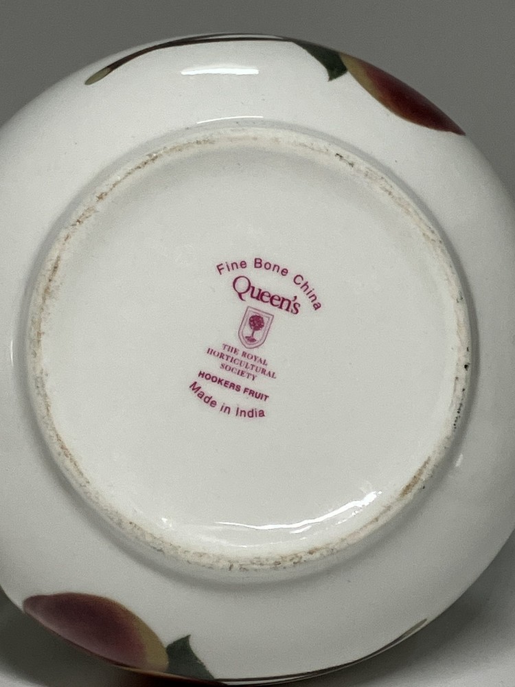 Queens Hookers Fruit Creamer Sugar Set Bone China White Peach Tableware