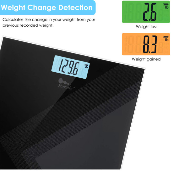 Digital Bathroom Scale High Precision Sensor LED Display 400 lbs USB Charging