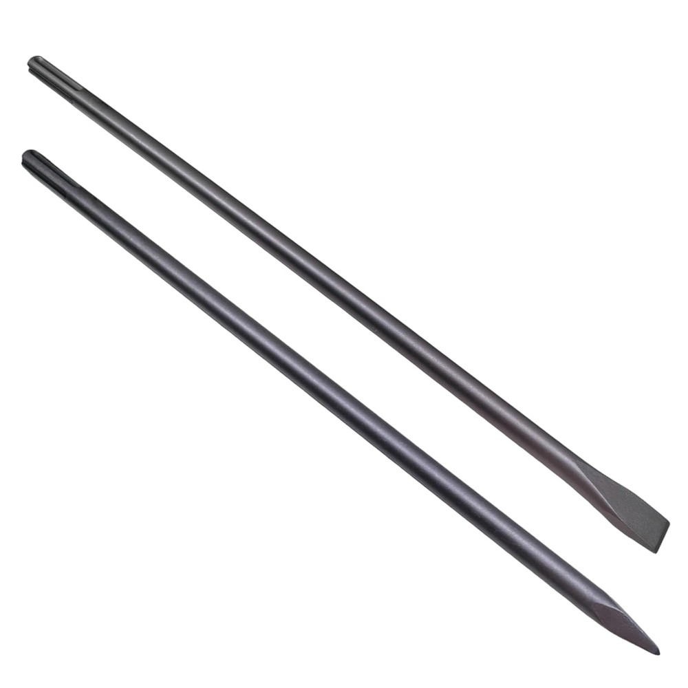 18-Inch SDS Max Set, 1 Inch Flat Chisel and Point Chisel, Ideal for Concrete ...