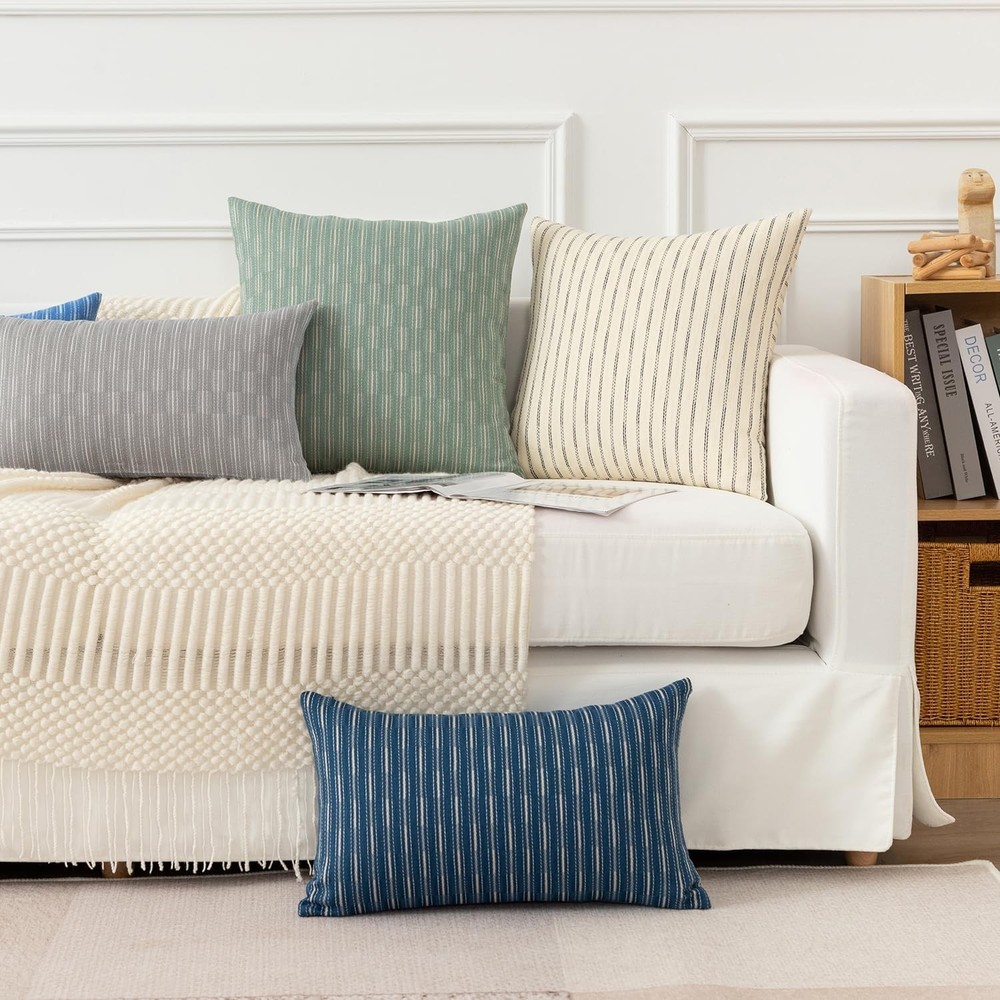 Set of 2 Farmhouse Square Pillow Covers