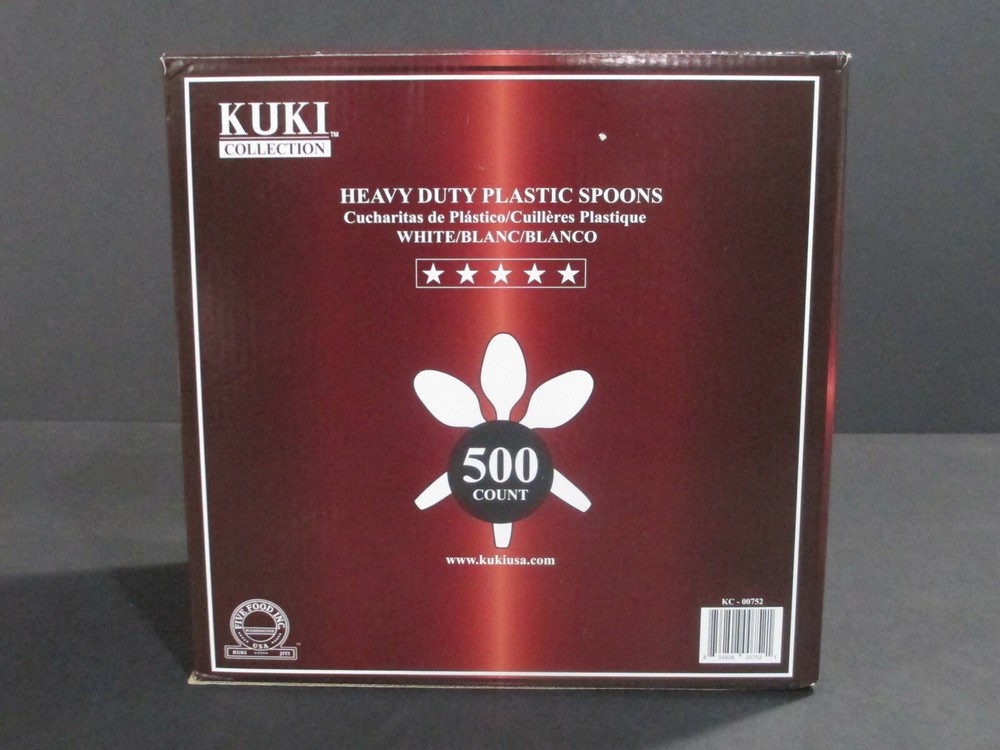 Heavy Duty Disposable Plastic Spoons - 500 Spoons/Case - Kuki Collection