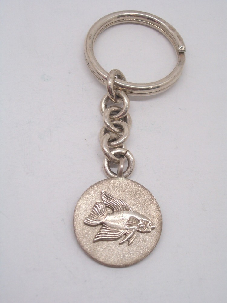 925 Silver Keychain with Fish - Fish - Aquarium - Aquarium -