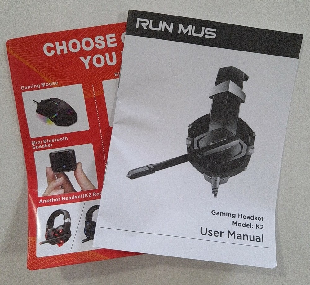 RUNMUS K2 Red Headset for Multiple Platform Gaming Headset