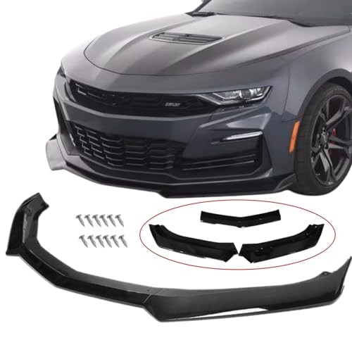 Front Bumper Lip Splitter Spoiler Compatible with 2016-2024 Chevy Gloss Black