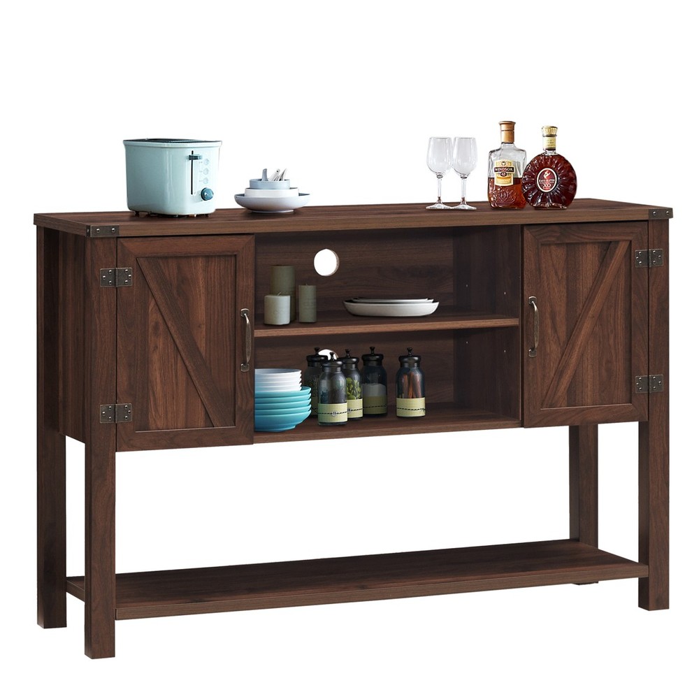 Costway Console Table Sideboard Buffet TV Stand w/ Storage Cabinets Bottom Shelf