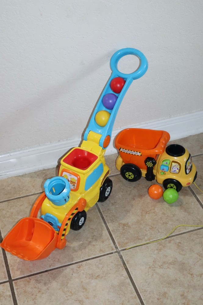 VTech Push & Pop Bulldozer & Dump Truck Working Lights & Sounds