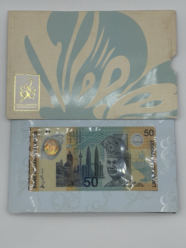 Malaysia 50 RINGGIT KL 1998 XVI Commonwealth Games Commemorative POLYMER NOTE
