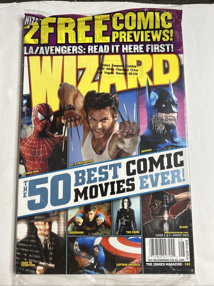 Wizard Comic Magazine Aug 2003 #143 Factory Sealed