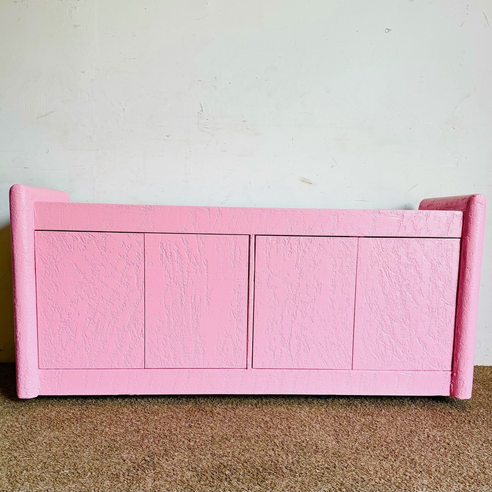 Postmodern Pink Stucco Finished Credenza
