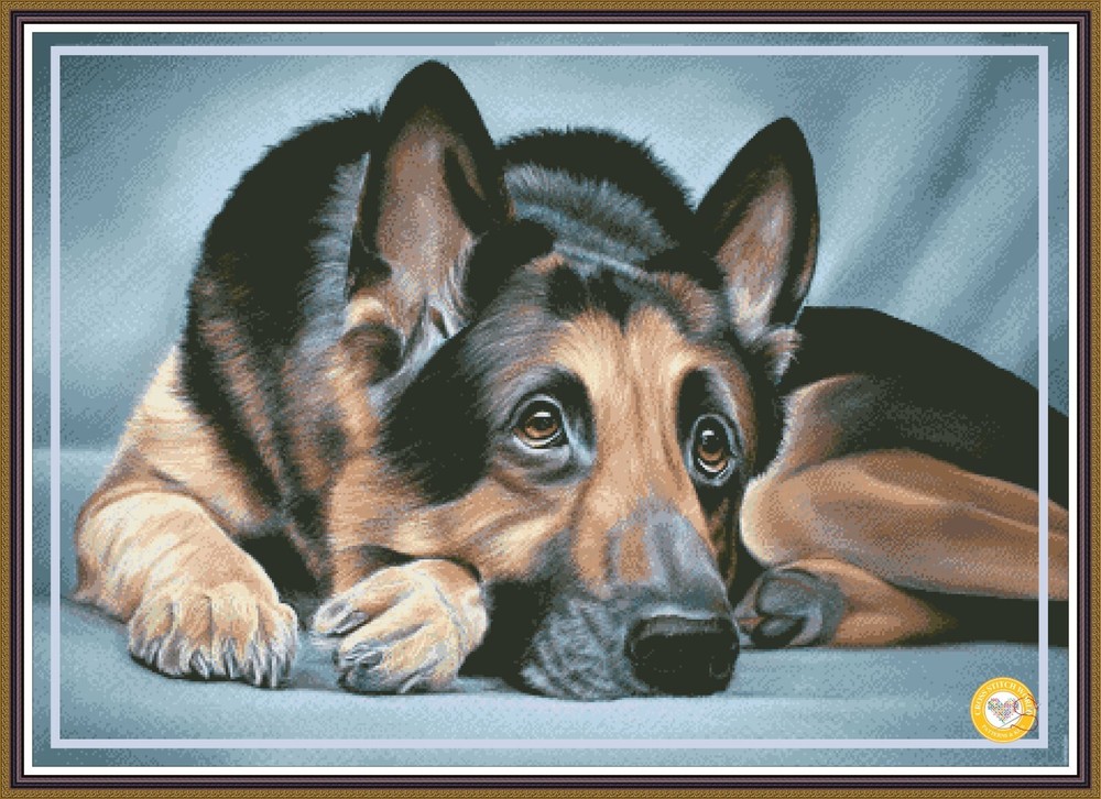 German Shepherd 26 Chart Counted Cross Stitch Pattern Needlework