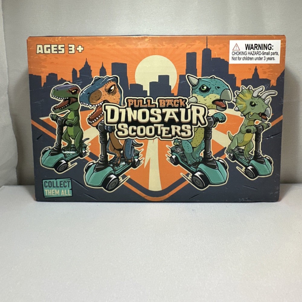 Dinobros Pull Back Dinosaur Scooters Toy Set Ages 3+ D4214A 2023