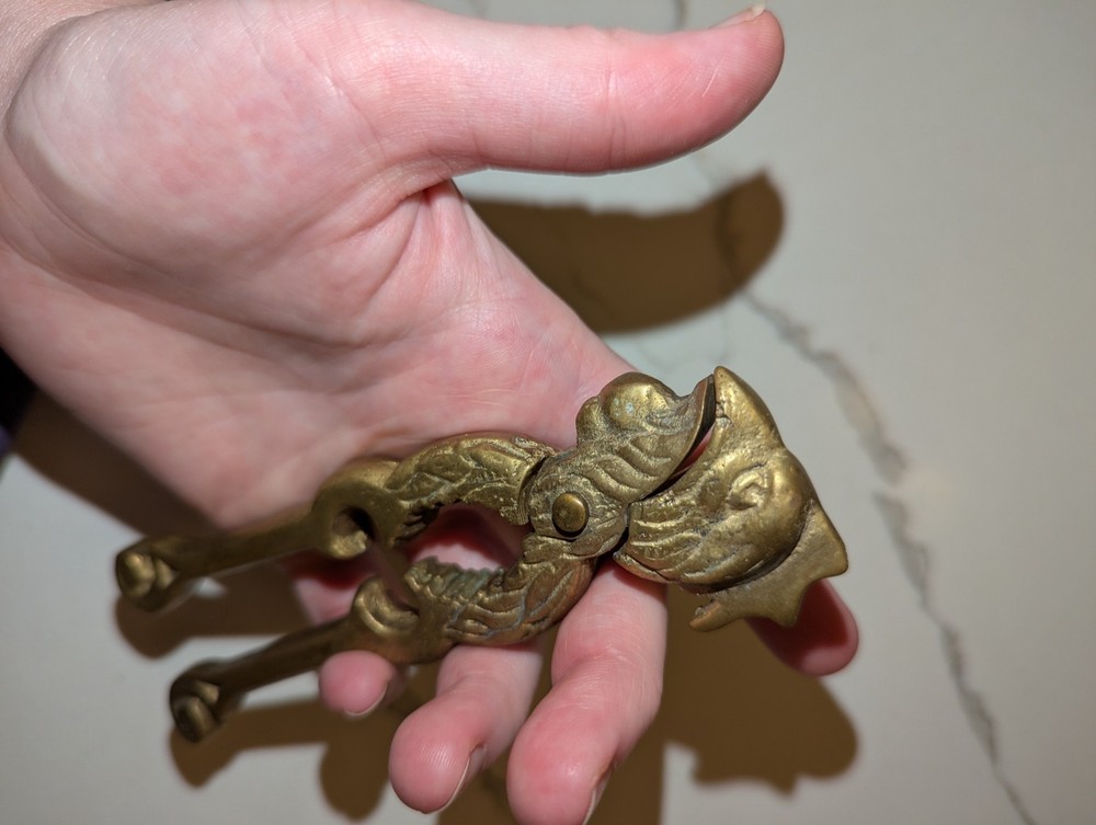 Vintage Nutcracker Solid Brass Rooster Phoenix Eagle Head