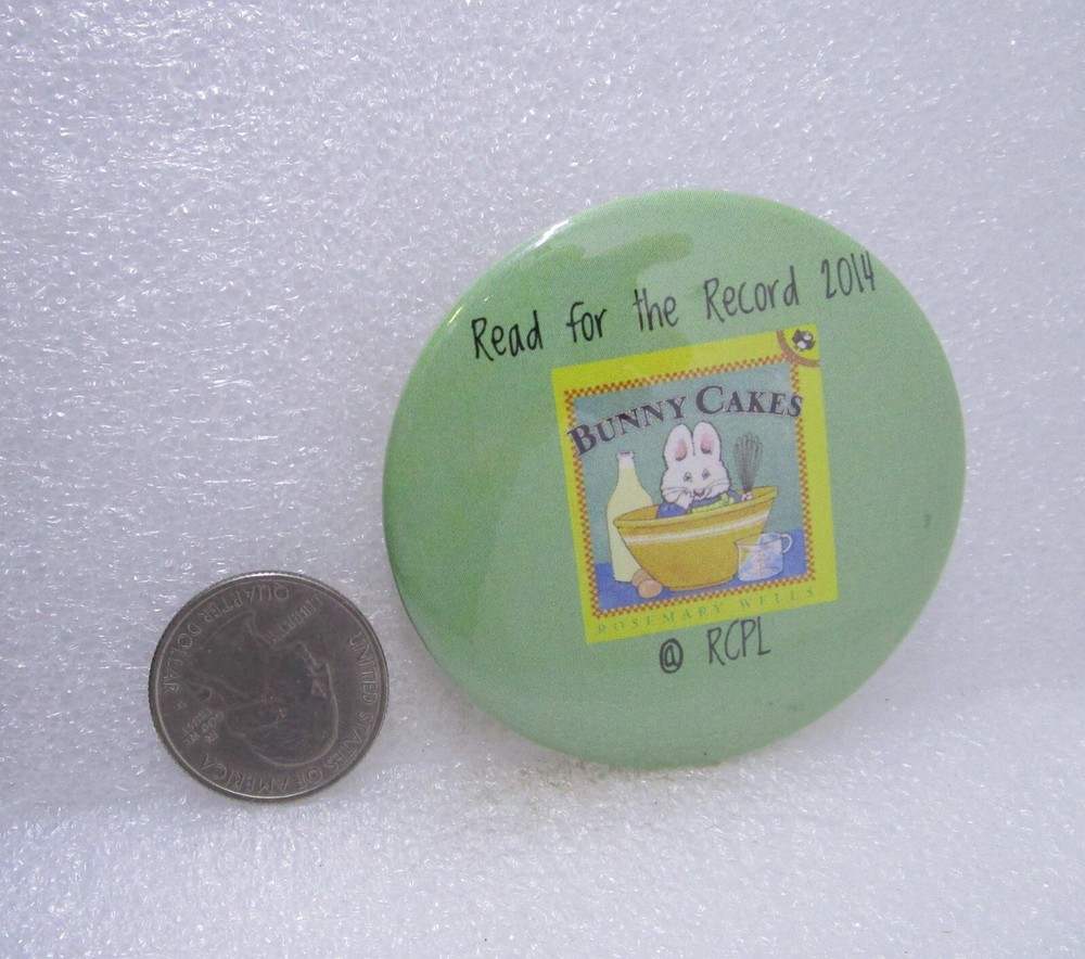Read For The Record 2014 Bunny Cakes Rowan County Public Library Button Pin